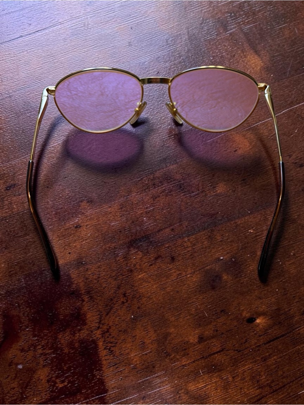 Vintage Gucci GG 2477 Gold Oval Eyeglasses Italy Green Tinted Lenses New - Picture 6 of 8